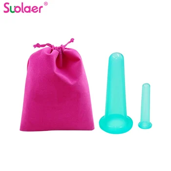 

2PCS Silicone Body Cupping Cups Set For Face Neck Back Eyes Massage Vacuum Cans Anti-cellulite Massager Suction Cup Treatment