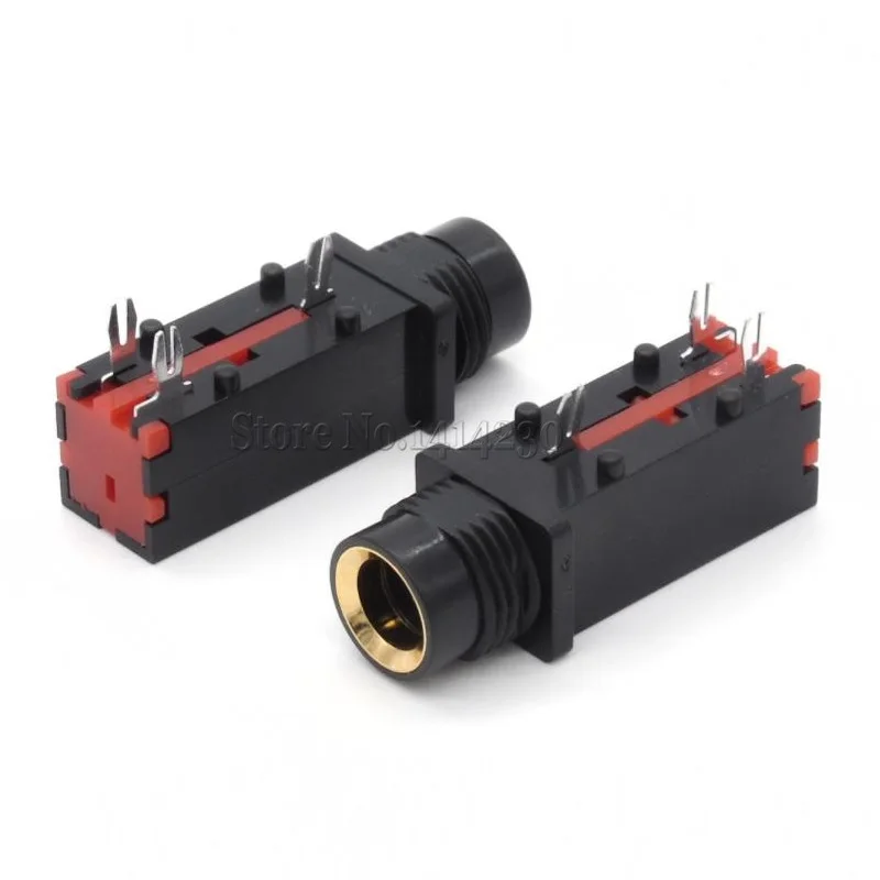 

10PCS PJ-309 6.35mm Audio Jack 3Pin Stereo Audio Socket Microphone Welding Line For Microphone Socket