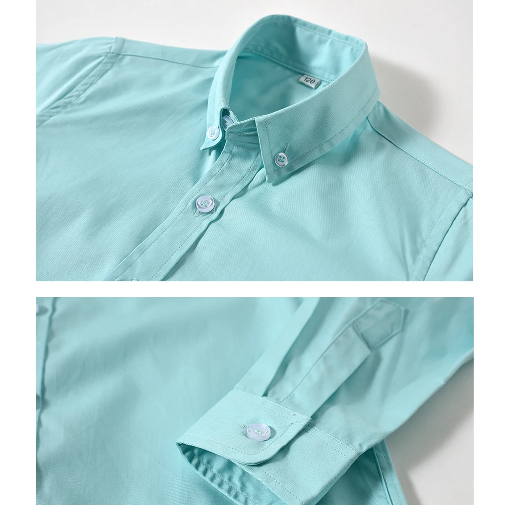 YuanLu, детская блузка, одежда с длинными рукавами для малышей, хлопковая рубашка для малышей, мятно-зеленая рубашка для мальчиков