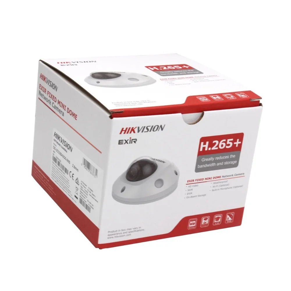 Tanie Hikvision nadzoru wideo kamera wifi DS 2CD2543G0 IWS 4MP bezprzewodowy IR Mini bezpieczeństwa kopułkowego kamery ip POE H.265 + wbudowany Micr