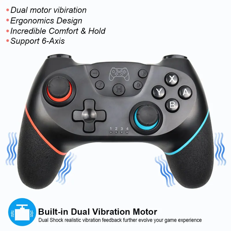 Беспроводной-Bluetooth геймпад для Nintendo Switch Pro NS-переключатель Pro игровой джойстик игровой контроллер для коммутатора консоли с 6-осевым ручка