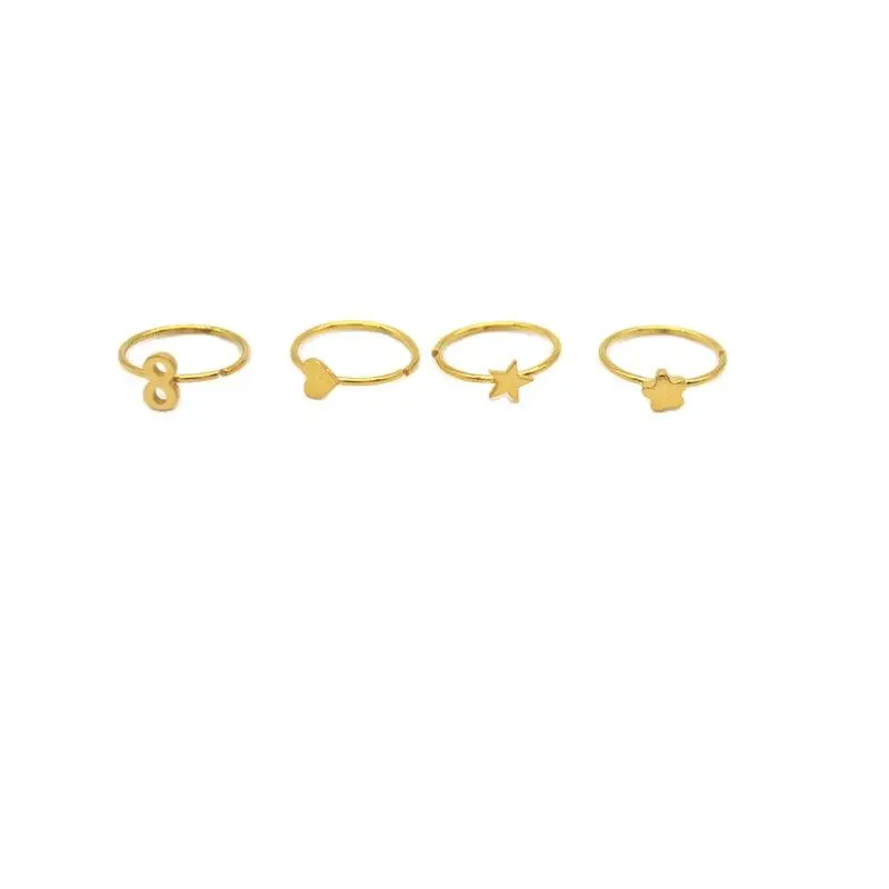 Hoop Nose Ring Star Infinity Ear Stud Cartilage Tragus Septum Lip 22G 8mm Flower Heart Wholesale