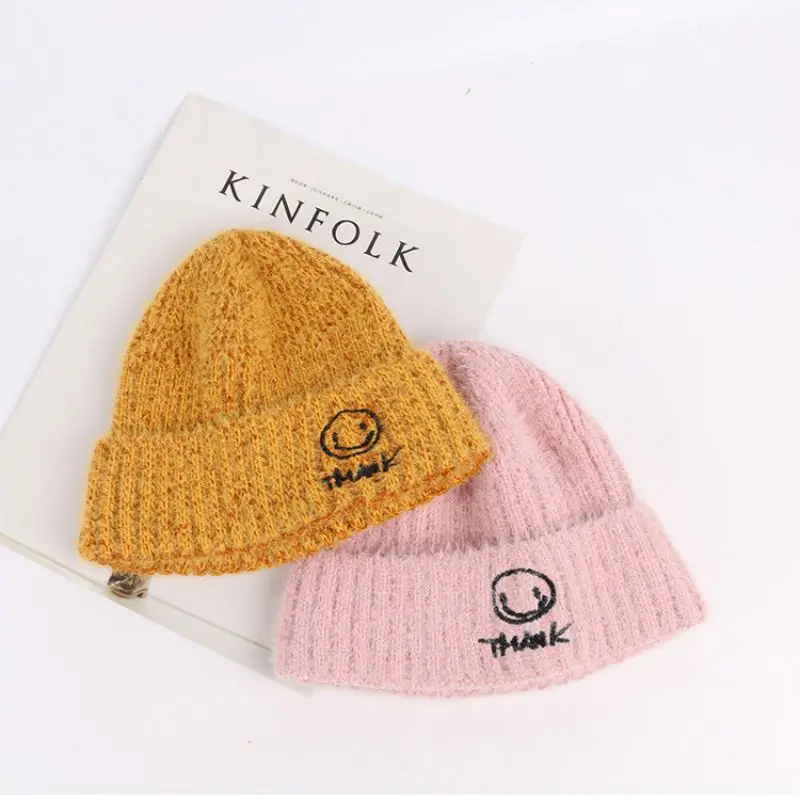 Вязаная Шапка-бини из искусственного соболя для женщин, женские шапки-бини с буквенным принтом