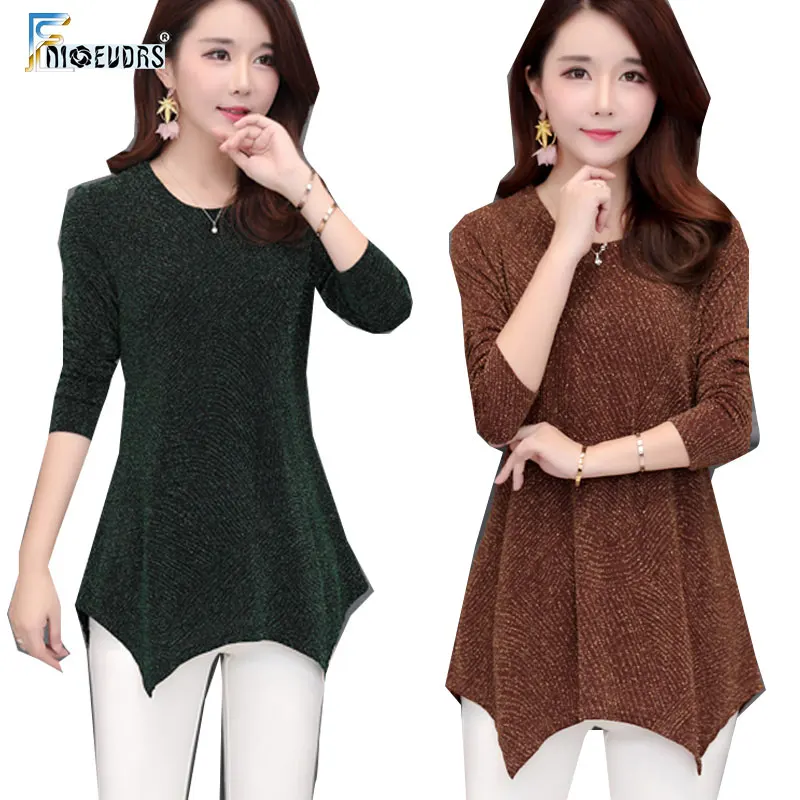 

Autumn Winter Basic Tunic Tops Women Irregular Basic Shirts Blouses Elegant Office Lady Work Top Plus Size Clothes 4XL 3XL A026