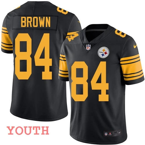 Молодежная детская трикотажная одежда Питтсбург,, качественная одежда Steelers Antonio, коричневая, черная футболка - Цвет: Men
