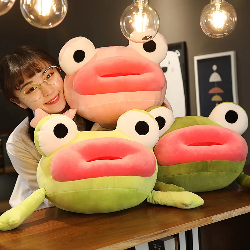 55cm Large Original Red Lips Frog Plush Dolls Cartoon Funny Stuffed Animal Toy Soft Pillow Sofa Cushion Girl Birthday Gift | Игрушки и