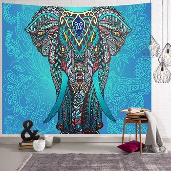

Rectangle Indian Decor Mandala Blanket Hanging Hippie Throw Mat Bohemian Elephant Dorm Bedspread Table Cloth Curtain Beach Mat
