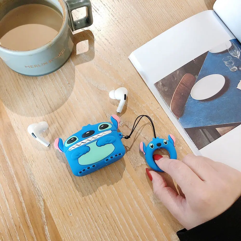 Мягкий чехол для наушников с милым рисунком для Apple AirPods Pro, bluetooth-гарнитура, силиконовый чехол, кольцевой ремешок для наушников Airpods 3