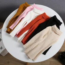 Baby Girls Sweater Winter High Collar Warm Wild Bottoming Sweater 6 Color Soft children's knitted sweater