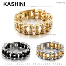 Тяжелая панк-рок велосипедная цепь браслет 22 мм широкий прохладный черный нержавеющая сталь ювелирное изделие с мотоциклом подарок для мужчин