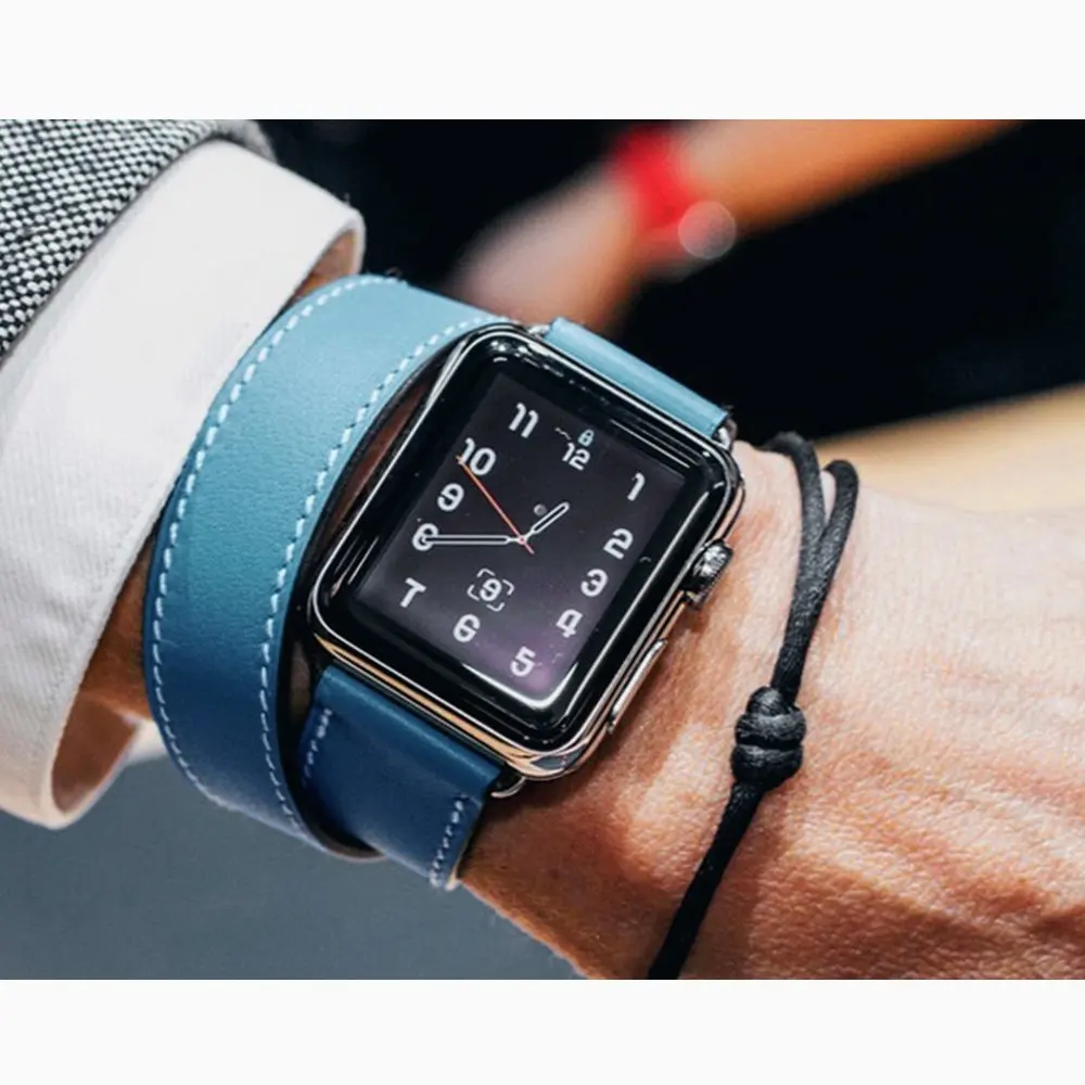 AIDIS прибытие двойной тур очень длинная кожаная Петля для iwatch серии 4 2 3 1 для Apple Watch ремешок 38 мм 42 мм 40 мм 44 мм