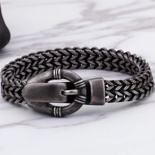 Винтажный Черный Килевой браслет из нержавеющей стали для мужчин 12 мм Широкий тяжелый металлический мужской s браслеты мужской массивный ювелирный аксессуар