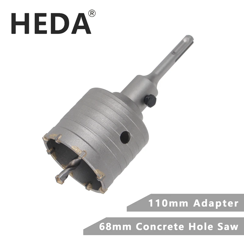 HEDA 68mm Concrete Tungsten Carbide Alloy Core Hole Saw SDS PLUS Electric Hollow Drill Bit Air Conditioning Pipe Cement Stone heda 70mm concrete tungsten carbide alloy core hole saw sds plus electric hollow drill bit air conditioning pipe cement stone