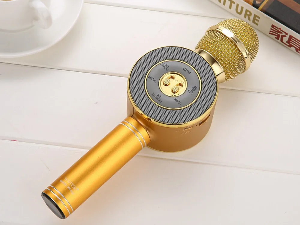 WS668 Bluetooth беспроводной микрофон караоке динамик KTV музыкальный плеер для вокала, с рекордером ручной микрофон