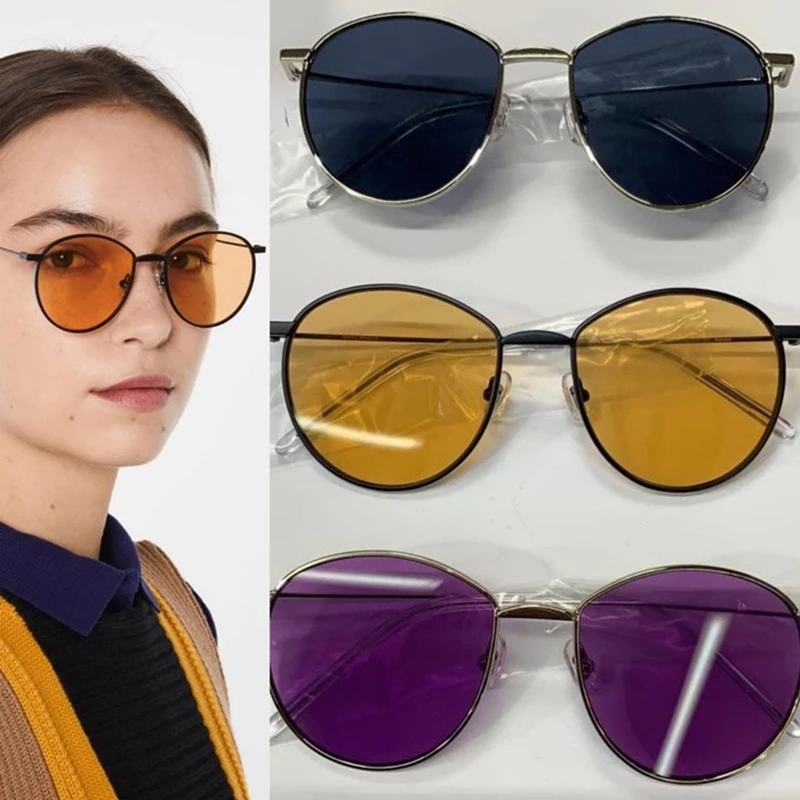 

2019 Classic Gentle Small Frame Round Sunglasses Women/Men Brand Designer Alloy Mirror Sun Glasses Vintage Baguette Oculos