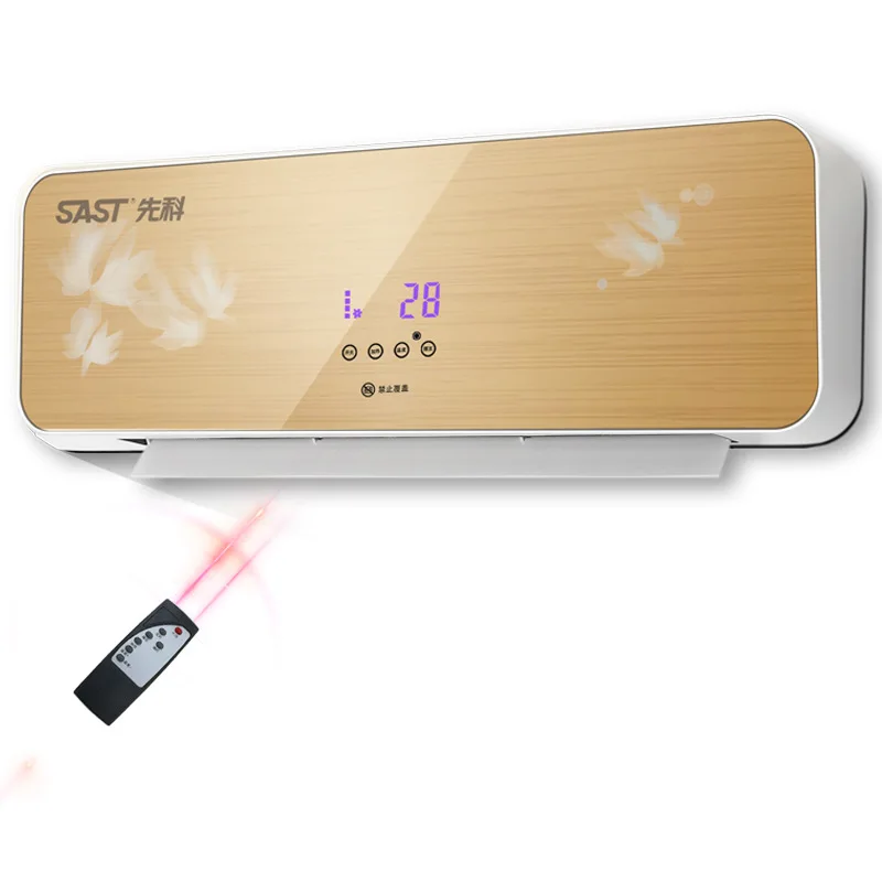 Wall-mounted Heater Household Electric Heating Fan Bathroom heating Remote control Air-conditioning Warmer Cold and Warm HF07 | Бытовая