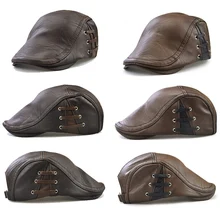 Повседневные мужские шапки из искусственной кожи, 3 цвета, со шнуровкой сзади, регулируемые козырьки, мужские головные уборы, Нежные мужские зимние кепки для гольфа