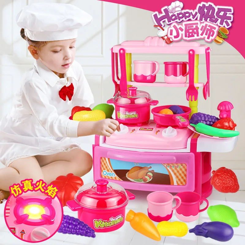  Children Play House Kitchen Toy Set Kitchenware Tableware GIRL'S Educational Play House Dining Tabl - 4000267295967