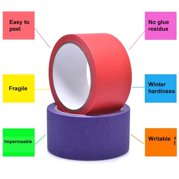 

New Hot 10 Pcs of 10 Colors 20m Colored Masking Tape Rainbow Color Easy Tear Home Decoration Office Supplies