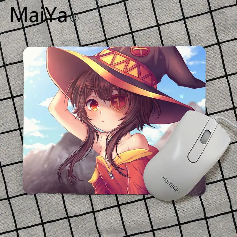 Maiya высокое качество Konosuba Megumin аниме уникальная настольная панель коврик для игровой мыши Лидер продаж подставка под руку мышь - Цвет: No Lock Edge18x22cm