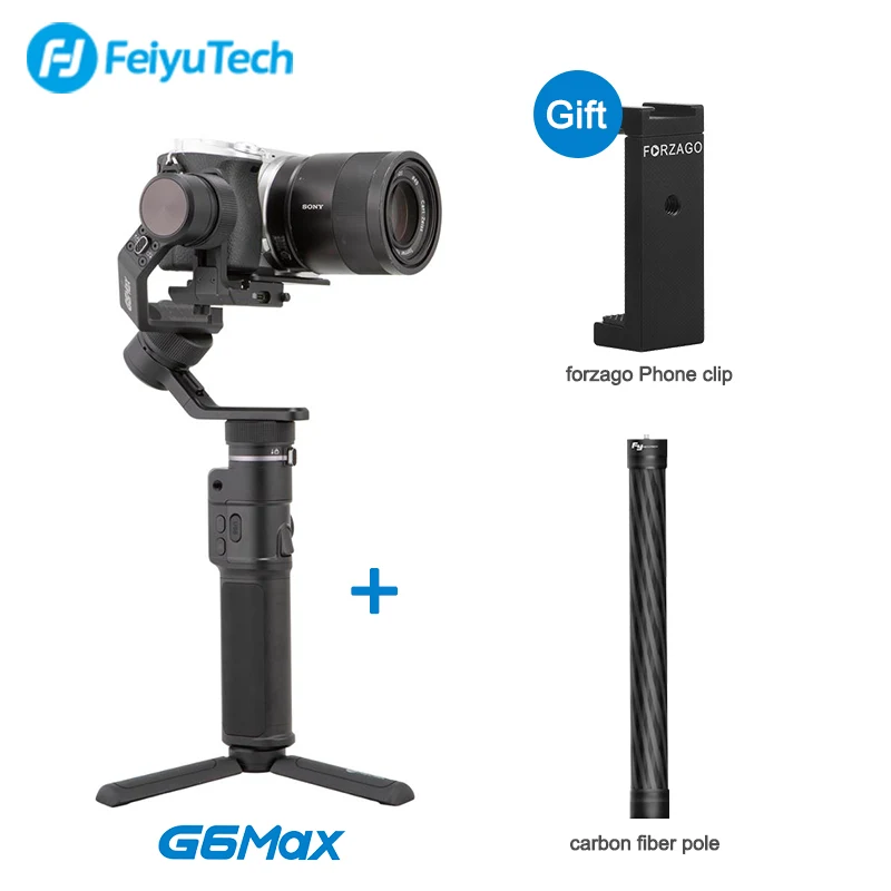 Feiyutech G6 Плюс/G6 Max 3-осевой Карманный стабилизатор для экшн-Камеры Gopro hero DJI Osmo экшн Камера sony a6000 PK Zhiyun Crane M2 - Цвет: G6 Max Option 2