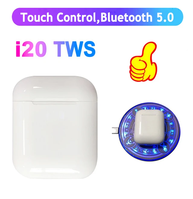 VSDTK I20 TWS Po-p Up+ Сенсорное управление+ Беспроводная зарядка Bluetooth 5,0 6D бас гарнитура I10 Tws наушники PK I30 I90 I80 I100