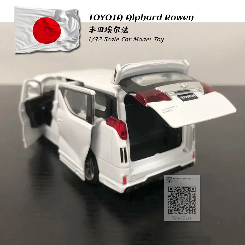 JK 1/32 Scale Sound&Light Car Model Toys TOYOTA Alphard Rowen MPV Diecast Metal Pull Back Car Model Toy For Gift,Kids,Collection