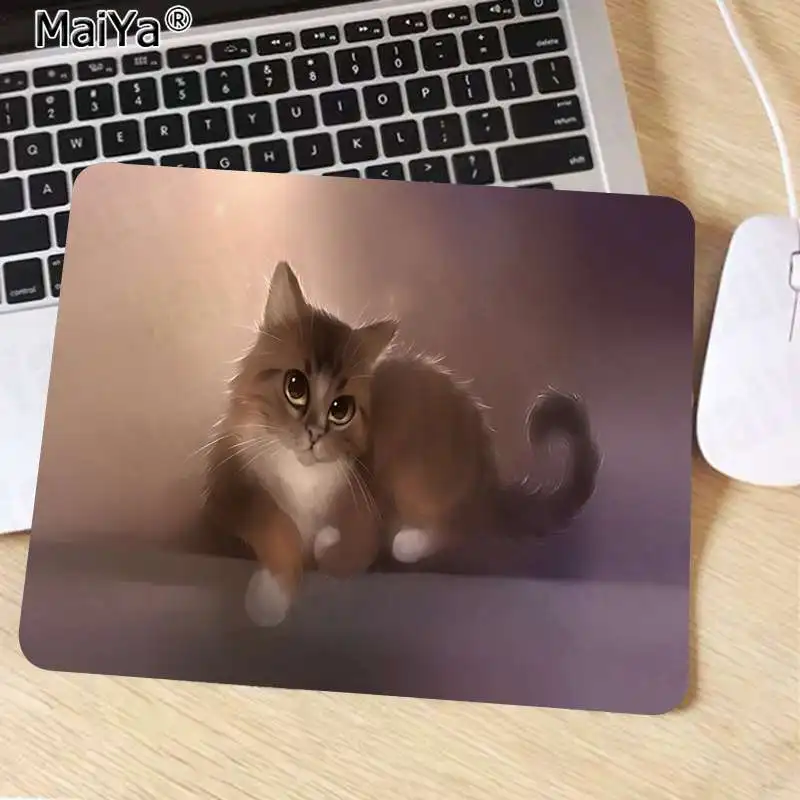 MaiYa, дизайн, мультяшный котенок, ноутбук, компьютер, коврик для мыши,,, игровой коврик для мыши - Цвет: No Lock Edge25x29cm