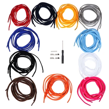 

1Pair Solid Color Semicircle Shoelaces Kids Adult Quick Lazy Sneakers Shoelace Elastic Lace No Tie Shoe Laces