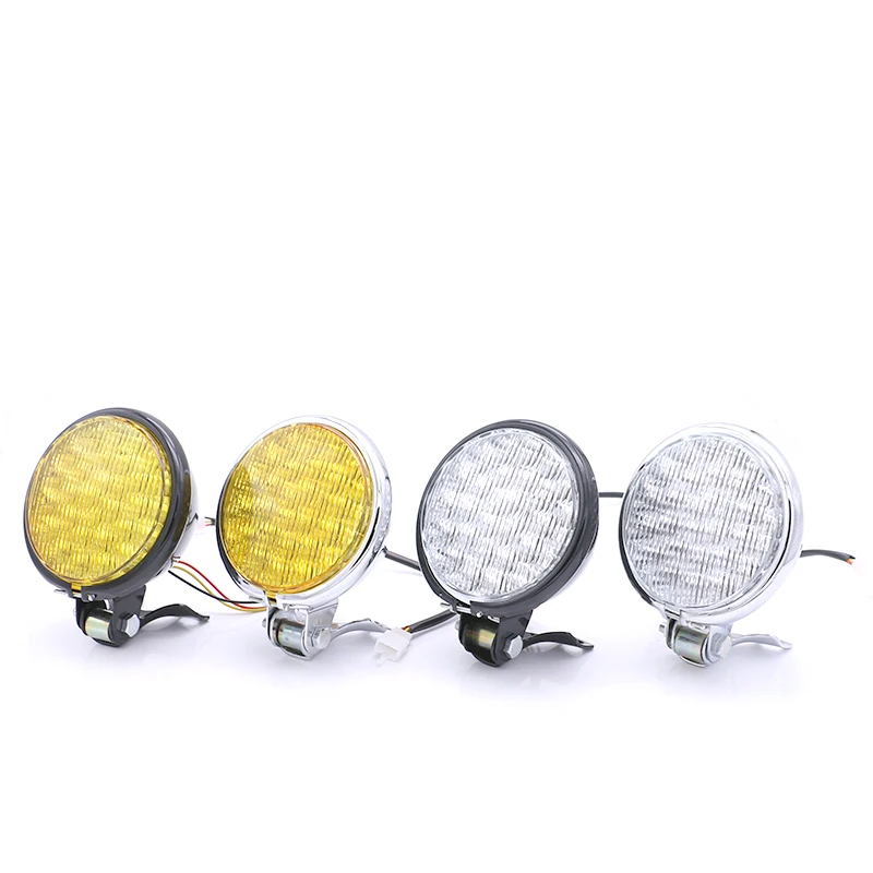 

Universal Motorcycle LED Head Lamp DC 12V Motorbike Retro Black Headlight Scooter Vintage Headlamp Motor led Front Light
