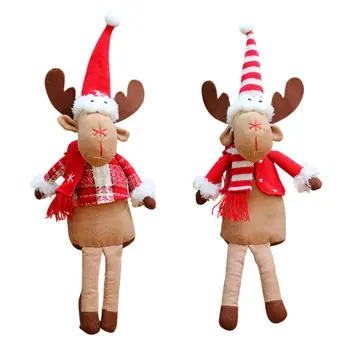 

Novelty Reindeer Christmas Decorations Sitting Elk Doll Toy Tabletop Ornament Holiday Figurines Kids Christmas Gifts
