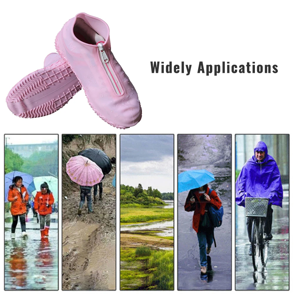 Shoe Covers Spring Fashion Reusable Shoe Cover Waterproof Zipper Cover Shoes Men/women Rain Shoes Covers Waterproof