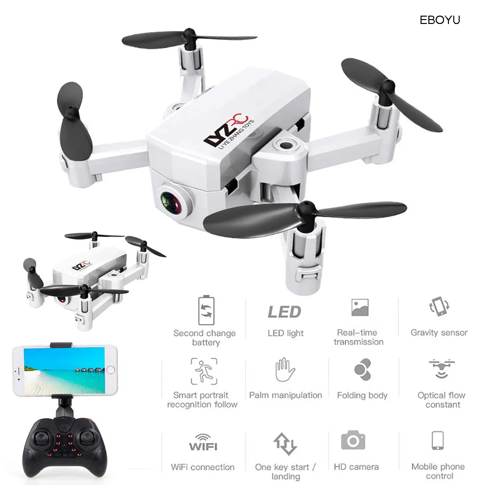 Квадрокоптер EBOYU L102 мини-Дрон с дистанционным управлением Wi-Fi FPV 720P HD камера +