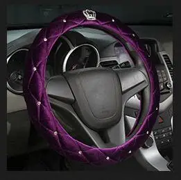 13 цветов женские плюшевые чехлы рулевого колеса автомобиля алмазные автомобильные рулевые Чехлы для леди девушки автомобильные аксессуары - Название цвета: 7