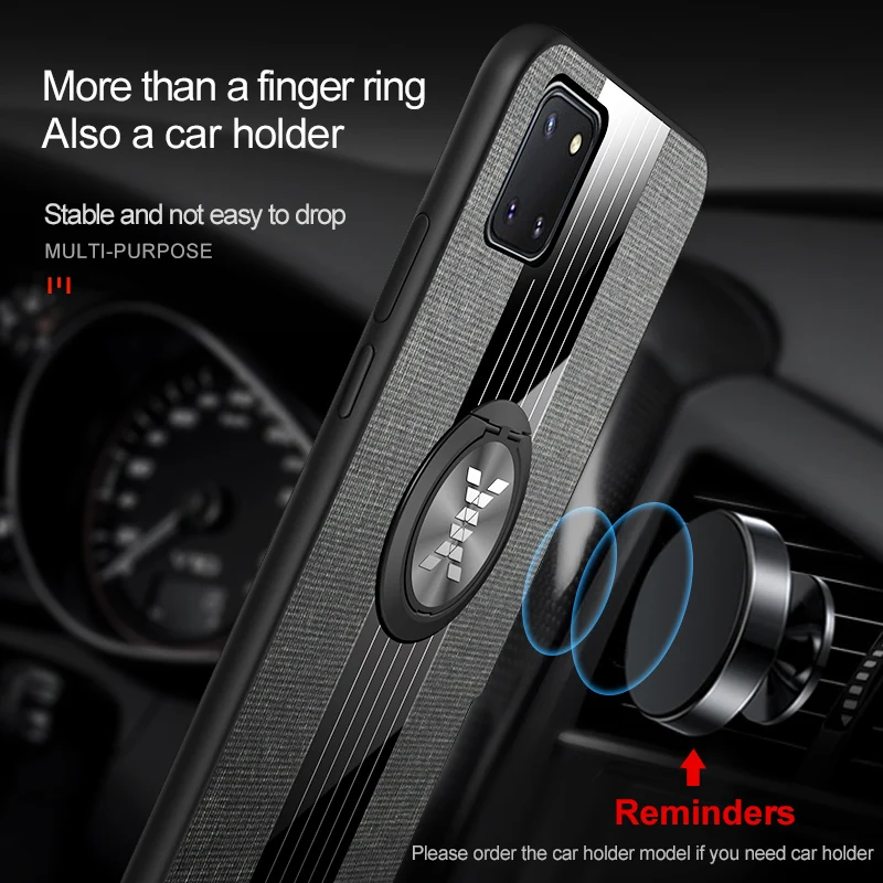 

Leather Holder Ring Case For Samsung Galaxy A81 Note8 Note9 Note10 Note20 Pro Lite M605 M31 A21 A51 M30s Car Magnetic Cover