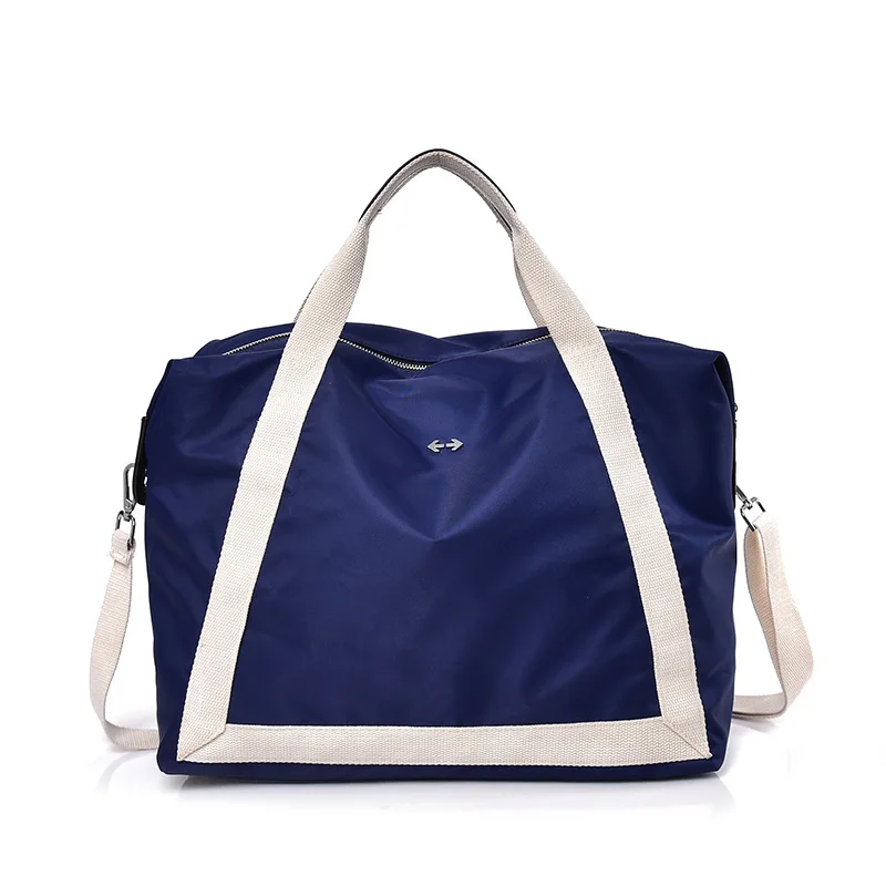 Короткая дорожная сумка Женская Ручная Водонепроницаемая большая спортивная сумка светильник для путешествий спортивные сумки для спортзала - Цвет: Синий