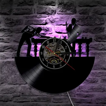 

Billiard LED Wall Clock Modern Design Classic CD Clocks 7 Different Colors Vinyl Record Wall Watch with Backlight Home Decor