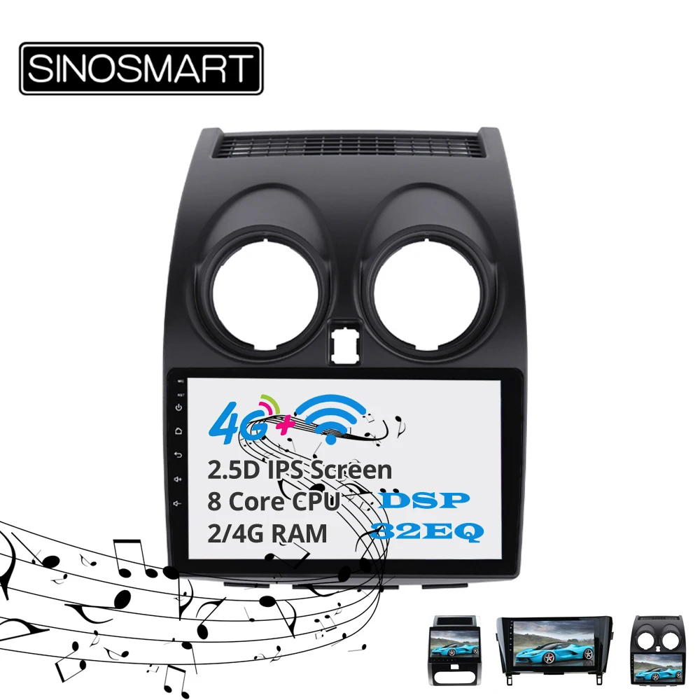 Sale Sinosmart  Android 8.1 2Din IPS/QLED 2.5D screen car gps radio navigation player for Nissan X-Trail QashQai 2008-2018 16