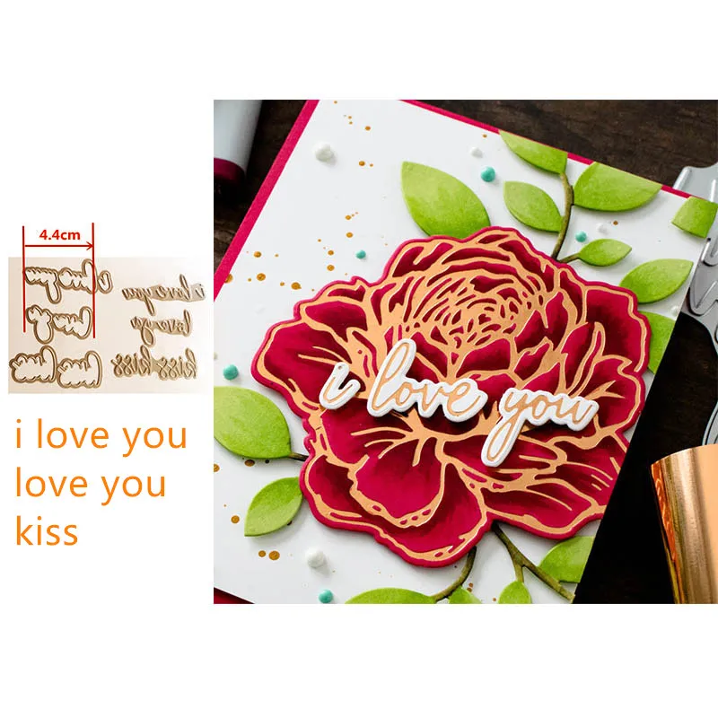 

I love you kiss Words Metal Hot Foil Plates for DIY Scrapbooking Letterpress Embossing Paper Cards Making Craft New 2019