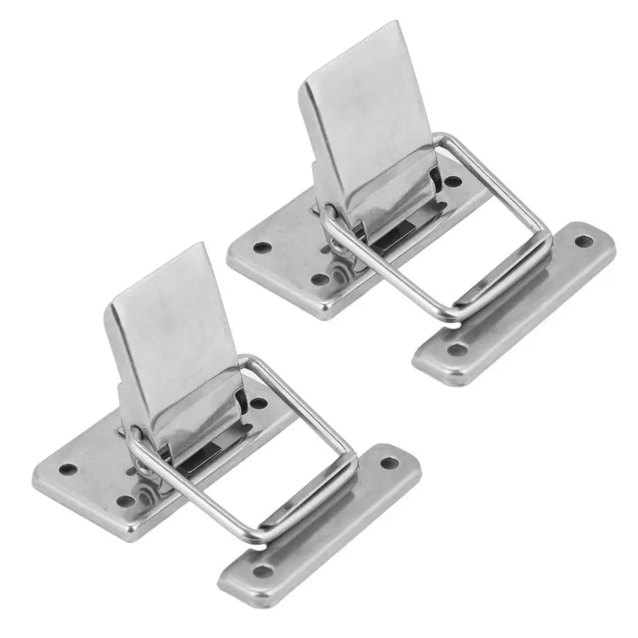 Toggle Latches 2Pcs Stainless Steel Latch Hasp Lock For Cabinet Case Spring Loaded Latch Catch Toggle Hasp Wooden Box Lock Furniture Hardware