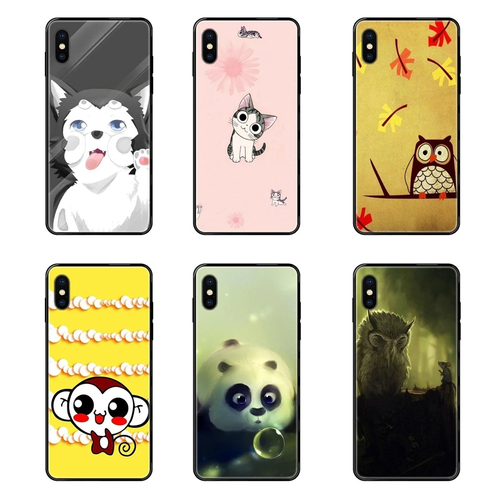 For Redmi Note 4 5 5A 6 7 8 8T 9 9S Pro Max Super Cute Animals Design Black Soft TPU Case Protective Low Price | Мобильные телефоны