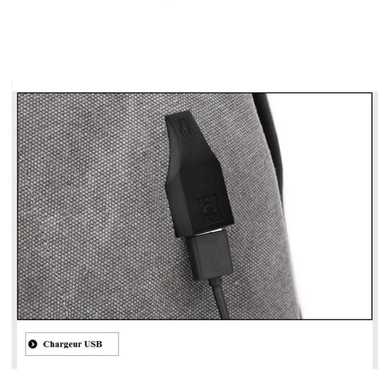BEAU-мужской рюкзак Перезарядка USB наушники в стиле ретро холст путешествия спорт на каждый день Многофункциональный серый