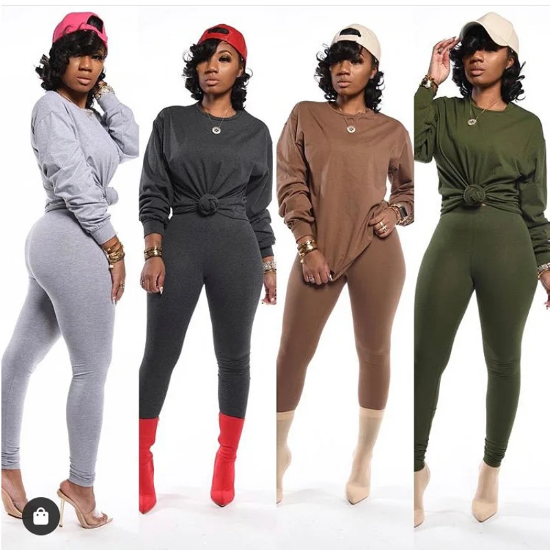 

two piece set women 2 piece set stacked leggings clothes for women outfits stacked pants tracksuit female fall clothes 2020
