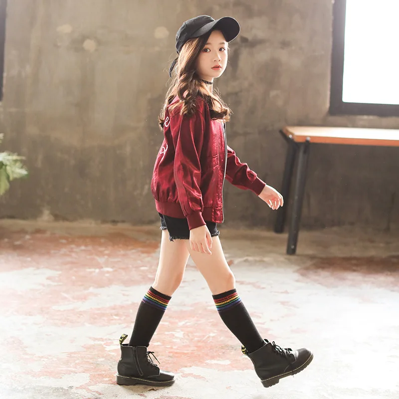 

2018 Autumn Childrenswear Korean-style GIRL'S Coat New Style Big Boy Trendy Letters Kids' Jacket