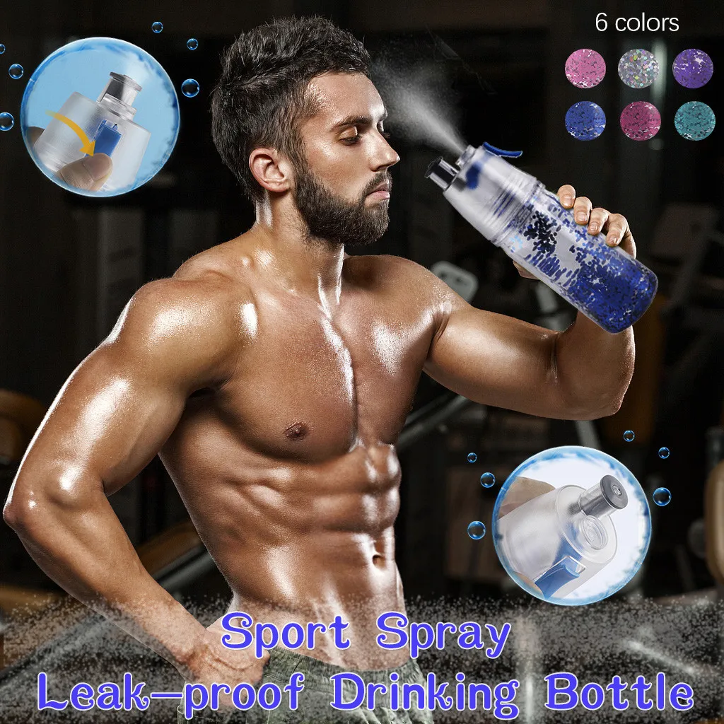 

350ml Sport Spray Cooling Bottle Cool Mildly Training Cycling Camping Hiking Cycling Pressable button Leak-proof Heat Resistant