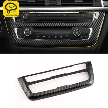 

CARMANGO Car Accessories A/C Switch Control Panel ABS Carbon Fiber Frame Cover Sticker Decoration for BMW 3 Series F30 2011-2019