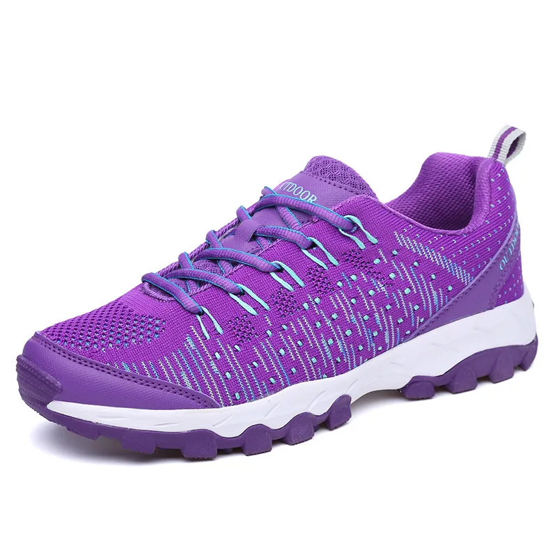 Мужская обувь для бега; уличная спортивная обувь; летние дышащие кроссовки; нескользящая прогулочная обувь; легкие женские кроссовки для фитнеса - Цвет: Фиолетовый