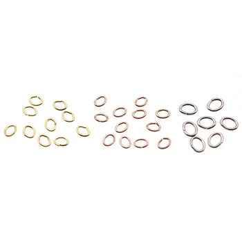 

100pcs/lot Rose Gold Silver Color Stainless Steel Oval Jump Rings Split Rings for Jewelry Making DIY Necklace Crafts Accessories