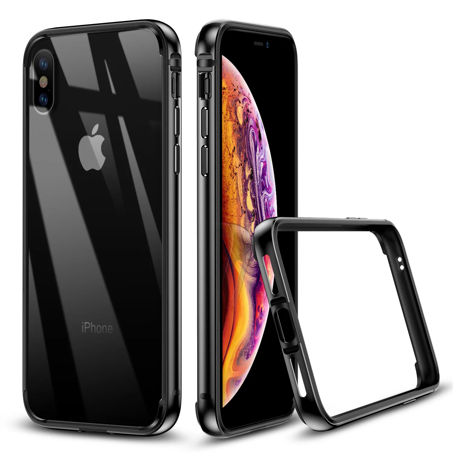 Металлический Чехол-бампер ESR Crown для iPhone XR XS Max с металлической рамкой и мягким внутренним Бампером для iPhone, роскошный противоударный чехол - Цвет: Deep Gray