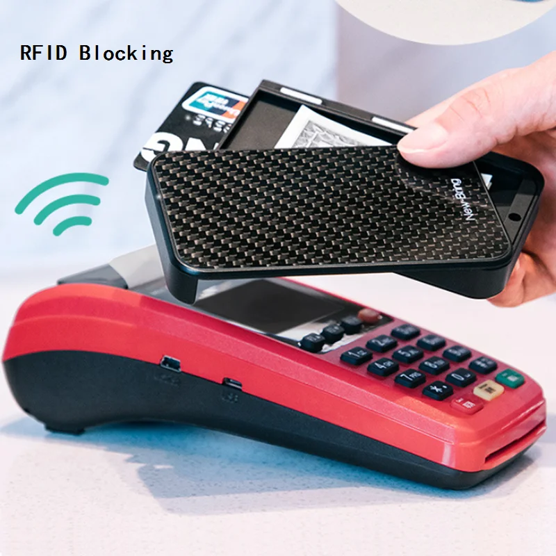RFID держатель для карт Женский Мужской кошелек из углеродного волокна минималистичный Rfid кошелек для кредитных карт Банк бизнес ID банк держатель для карт чехол